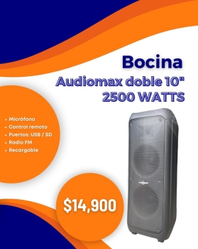 Bocina audiomax doble 10” 2500 watts
