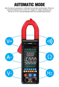 Amperimetro digital a color automatico ac/dc con sistema true rms y nv