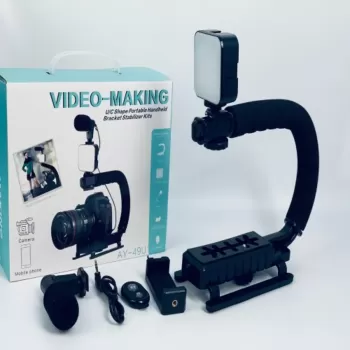 Estabilizador de vídeo en forma de u/c con luz led y microfono video m