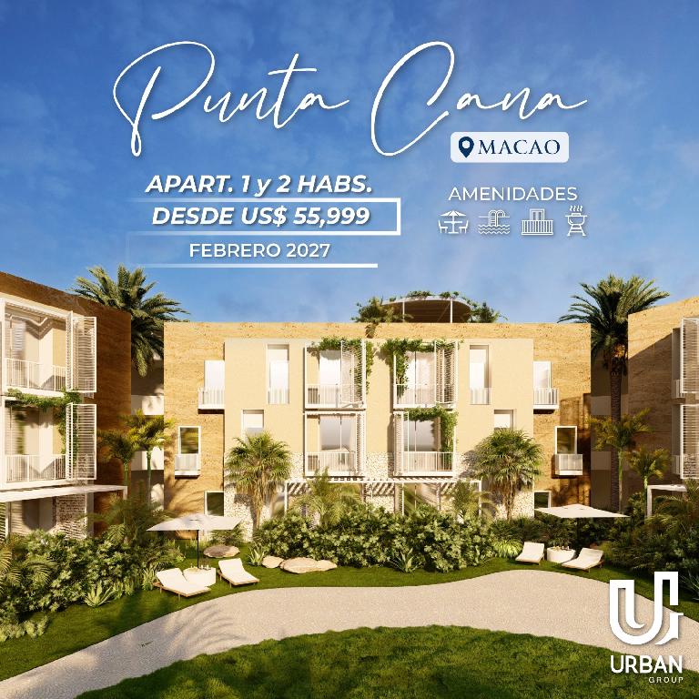 Apartamentos de 1 y 2 Habitaciones Con Club de Playa en Punta Cana Foto 7206388-2.jpg