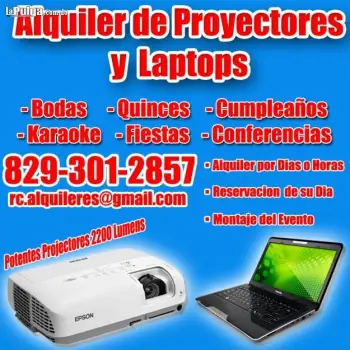 Alquiler de proyector data show pantallas laptos sonido