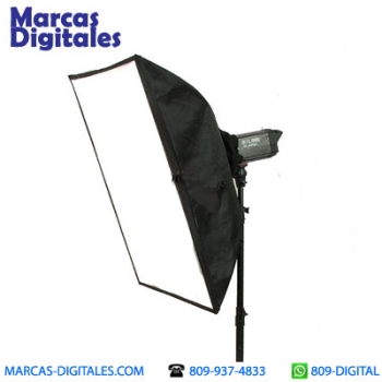 Softbox para flash monolight 28 x 20 pulgs y anillo 4 pulgs