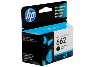 Cartucho de tinta negra hp 662 advantage