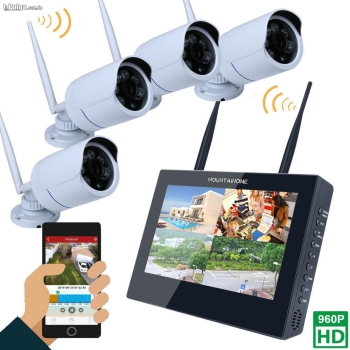 Camara seguridad wifi inalambrica monitor nvr vision nocturna cámara