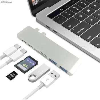 Adaptador multi puerto 6 en 1 para mac / macbook pro