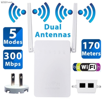 Router repetidor wifi amplificador doble antena 300mbs avanzado