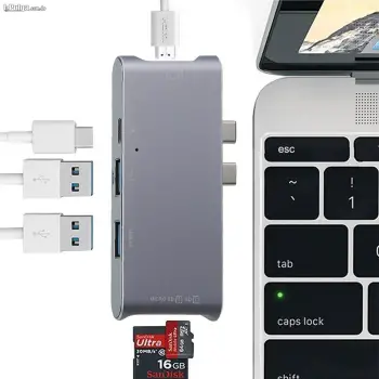 Adaptador multi puerto tipo c a hdmi / usb 3.0 / 7 en 1 mac