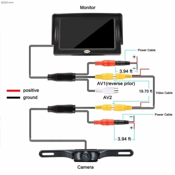 Cámara de reversa visión nocturna con monitor para vehículos