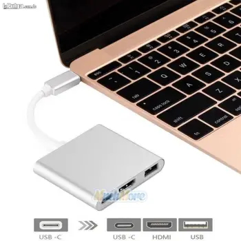 Adaptador tipo c usb 3.1 a hdmi 3 en 1