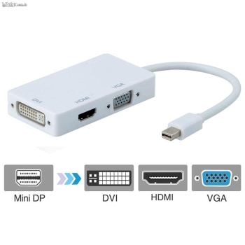 Thunderbolt mini display port dp a hdmi dvi vga 3 en 1 apple