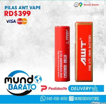 Bateria awt 18650 para vape vaper 3000mah cigarro juca tlvb