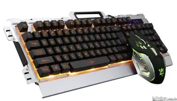 Teclado  mouse para pc. jugadores gamin con luces