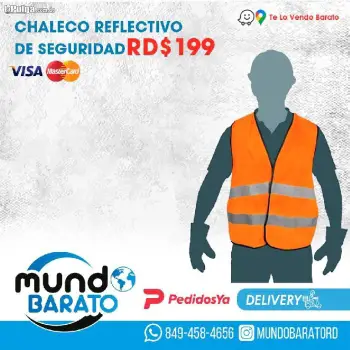 Chaleco reflectivo reglamentario para seguridad. naranja.