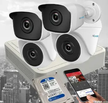 4 cámara de seguridad hd 1080p instalación incluida.