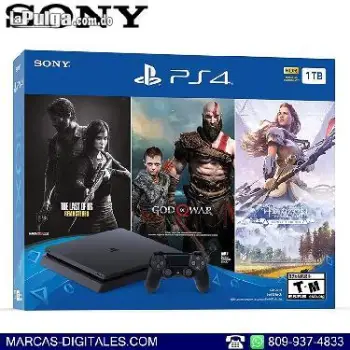 Consola sony playstation 4 ps4 slim 1tb combo 3 juegos hits