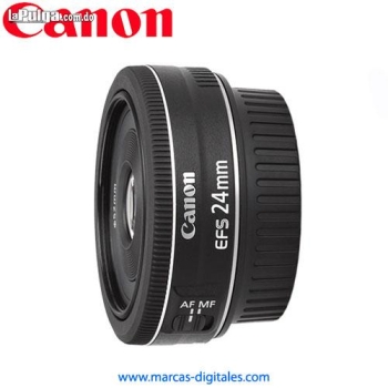 Lente canon ef-s 24mm f2.8 stm fijo para foto y video