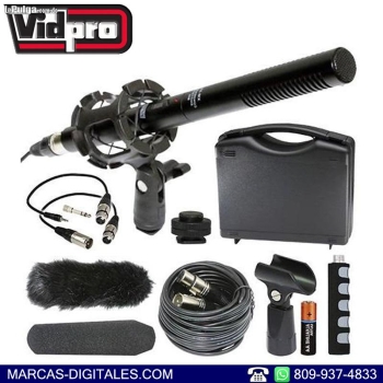 Vidpro xm-55 set de microfono boom condensador con accesorios