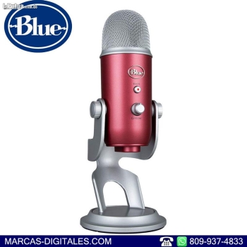 Blue yeti microfono de estudio usb color rojo/plata