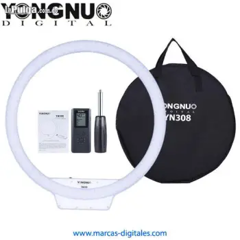 Yongnuo yn308 anillo de luces led con adaptador ac para foto y video