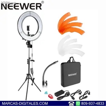 Neewer set anillo de 18 pulgadas 240 luces leds 5500k para smartphone