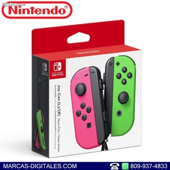 Nintendo switch set de controles l/r joy-con neon pink/verde