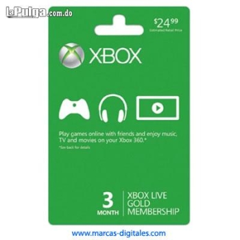 Xbox live gold membresia de 3 meses tarjeta fisica de estados unidos