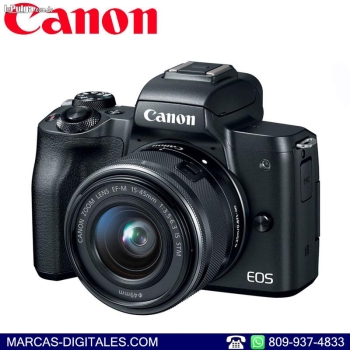 Camara mirrorless canon eos m50 con lente 15-45mm stm is 24mp uhd 4k