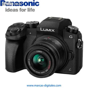 Camara mirrorless panasonic lumix g7 con lente 14-42mm mega ois uhd 4k