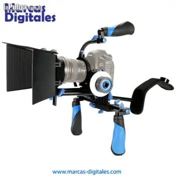 Estabilizador tipo rig con follow focus de camara dslr