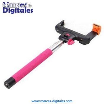 Selfie stick monopode bluetooth rosado para smartphones