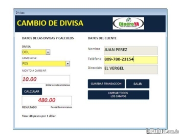 Programa para casas de cambio dolares y euros