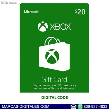 Balance para tienda microsoft xbox 20 usd codigo digital para juegos