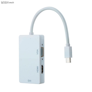 Adaptador thunderbolt mini display port  a  hdmi dvi vga 3 en 1