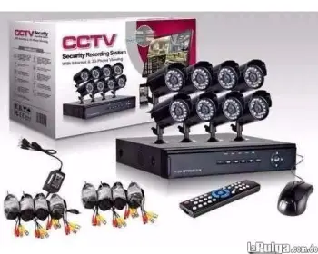 Kit 8 camaras de seguridad dvr 8ch hdmi exterior interior cctv