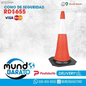 Cono de seguridad piloto reflectivo base de goma 75cm vial