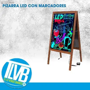 Pizarra led cartel luminoso rgb fluorescente  8 marcadores