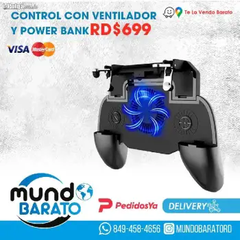 Control para celular  ventilador  power bank/ soy tienda