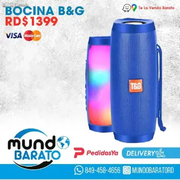 Bocina inalámbrica bluetooth con luces led rgb portátil altavoz reca