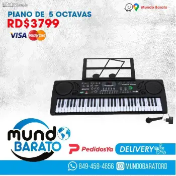 Teclado 5 octavas piano stand band