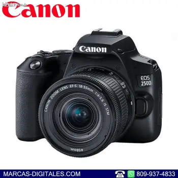 Canon digital rebel 250d con lente 18-55mm stm is camara dslr uhd 4k