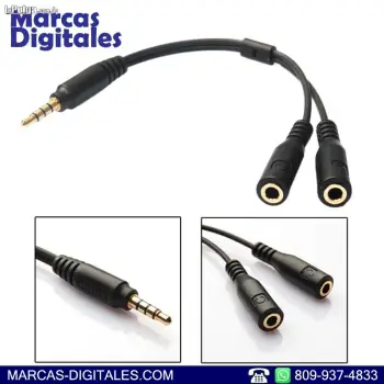 Cable adaptador de combo jack trrs a mini jack trs 3.5mm