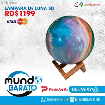 Lampara luna 3d satelite luz recargable multifunción noche estrellas