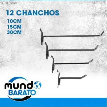 12 ganchos de pared para mercancia tienda local panel de madera