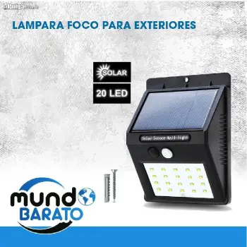 Luz solar led para exteriores lámpara recargable con sensor de movimi