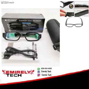 Lentes espia camara oculta video grabadora videocamara gafa mini 1080p