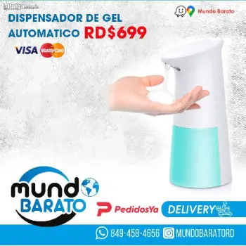 Dispensador automático gel manitas limpias alcohol jabon sensor intel