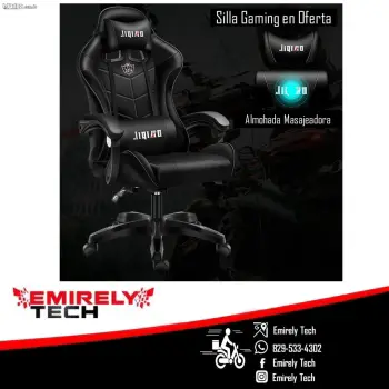 Silla gaming profesional gamers oficina almohada masajeadora color neg