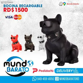 Bocina bulldog grande inalámbrico bluetooth recargable perro