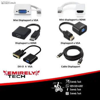 Adaptador mini displayport a vga hdmi display port a hdmi dvi a vga