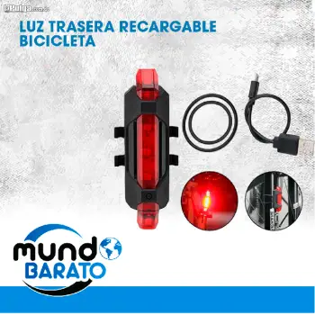 Luz trasera para bicicleta recargable por usb led resistente al agua